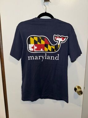 Vineyard Vines Short-Sleeve T-Shirt with Maryland Flag Whale Logo Size XS
